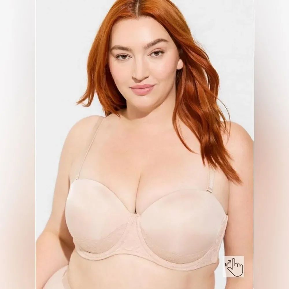 Torrid Bombshell Everyday nude convertible Strapless Push-Up Bra Sz 44 F